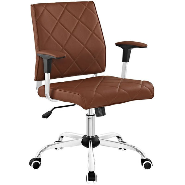 Lattice Vinyl Office Chair in Tan