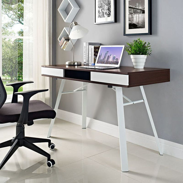 Stir Office Desk in Cherry