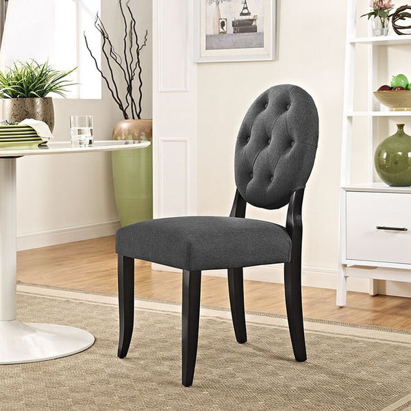 Button Dining Side Chair in Gray