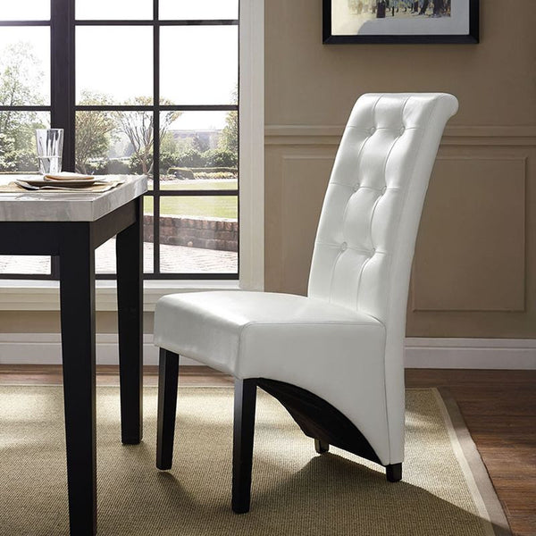 Preside Dining Vinyl Side Chair in White