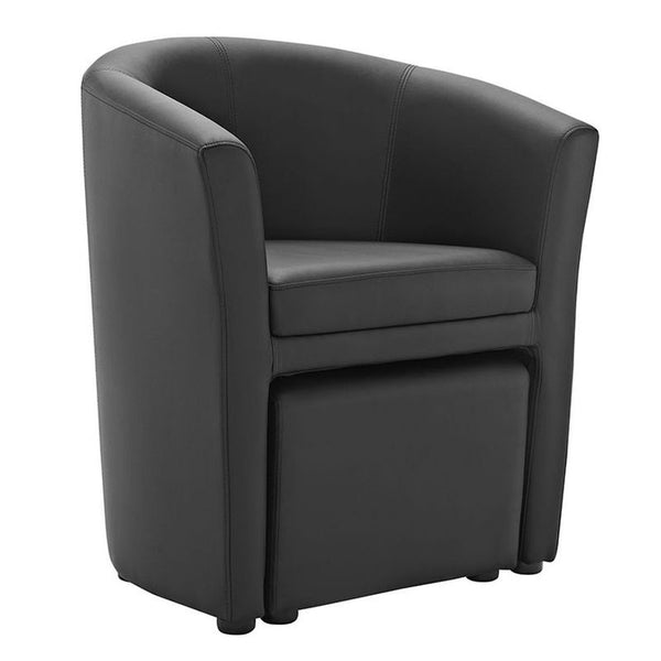 Divulge Armchair and Ottoman in Black