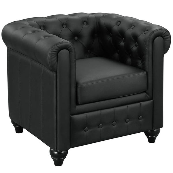 Earl Vinyl Armchair in Black by Furniture and Things