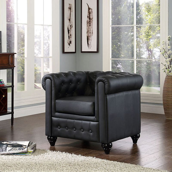 Earl Vinyl Armchair in Black by Furniture and Things
