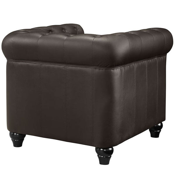 Earl Vinyl Armchair in Brown by Furniture and Things