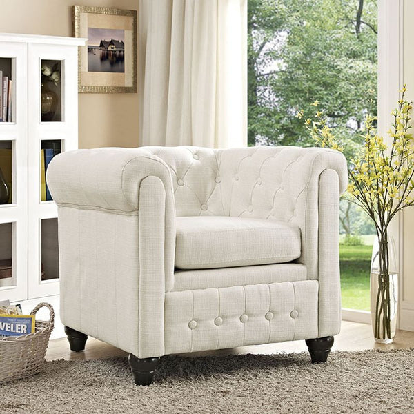 Earl Fabric Armchair in Beige by Furniture and Things