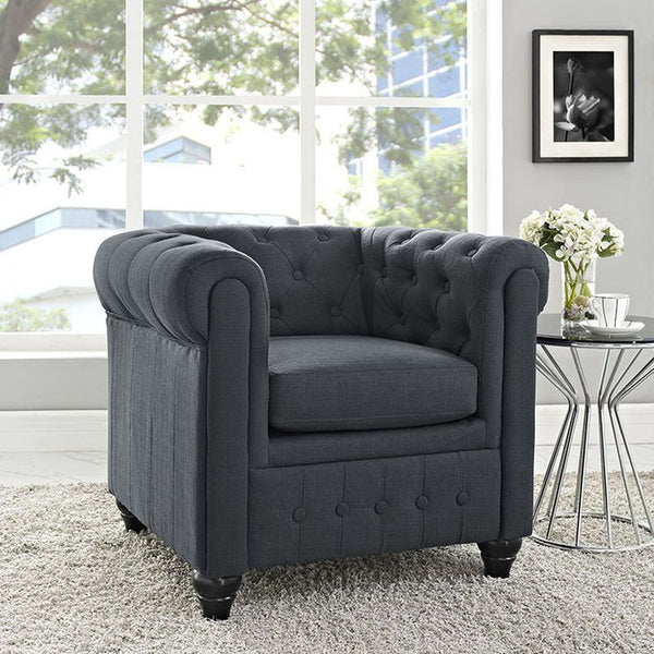 Earl Fabric Armchair in Gray by Furniture and Things