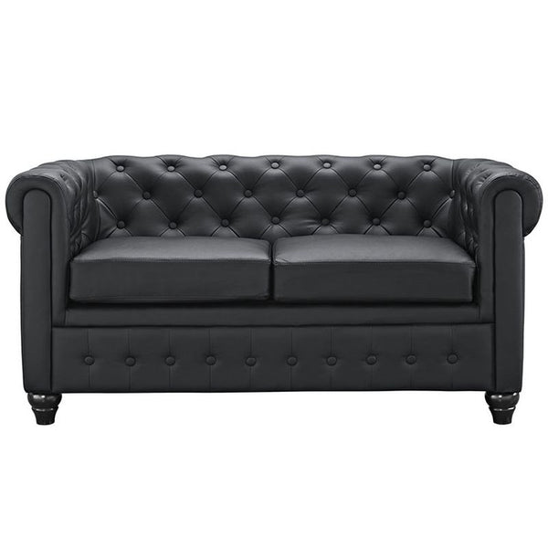 Earl Vinyl Loveseat in Black by Furniture and Things