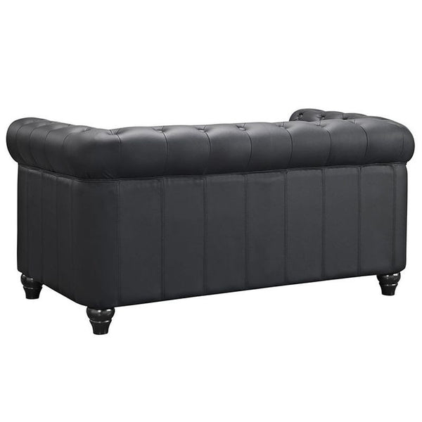 Earl Vinyl Loveseat in Black by Furniture and Things