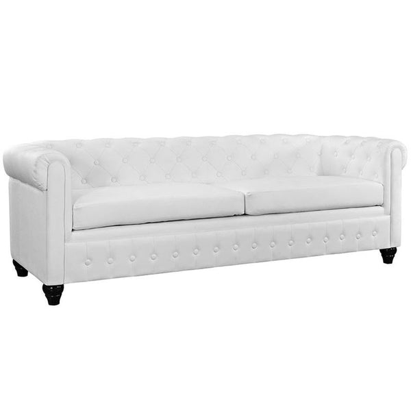 Earl Vinyl Sofa in White by Furniture and Things