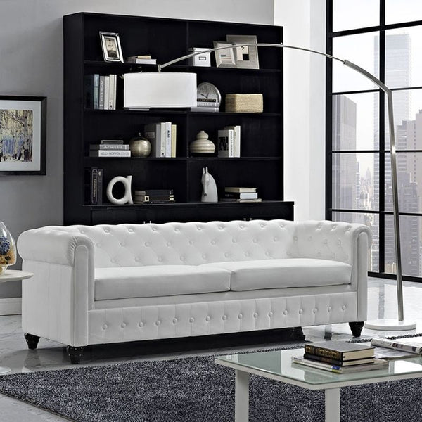 Earl Vinyl Sofa in White by Furniture and Things