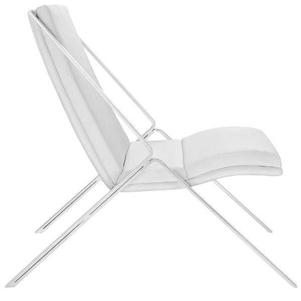 Swing Vinyl Lounge Chair in White