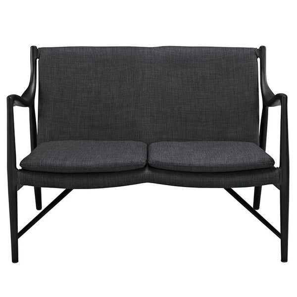 Makeshift Upholstered Loveseat in Black Gray by Furniture and Things