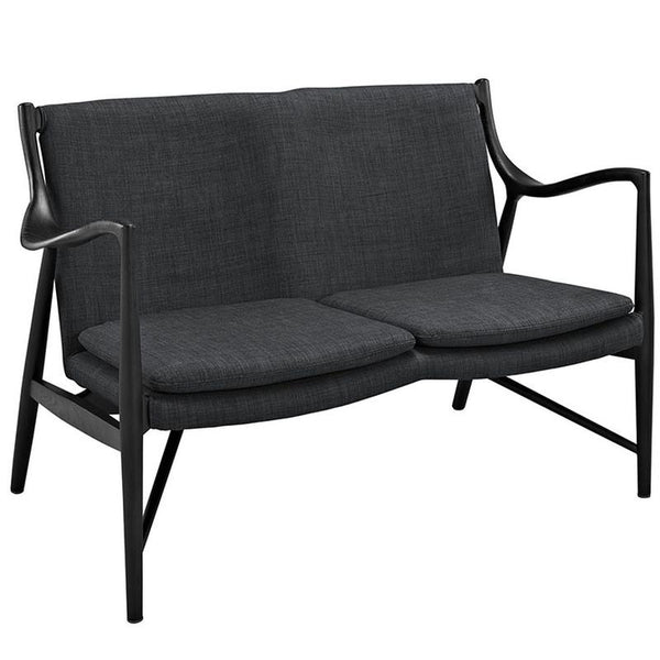 Makeshift Upholstered Loveseat in Black Gray by Furniture and Things