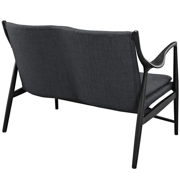 Makeshift Upholstered Loveseat in Black Gray by Furniture and Things