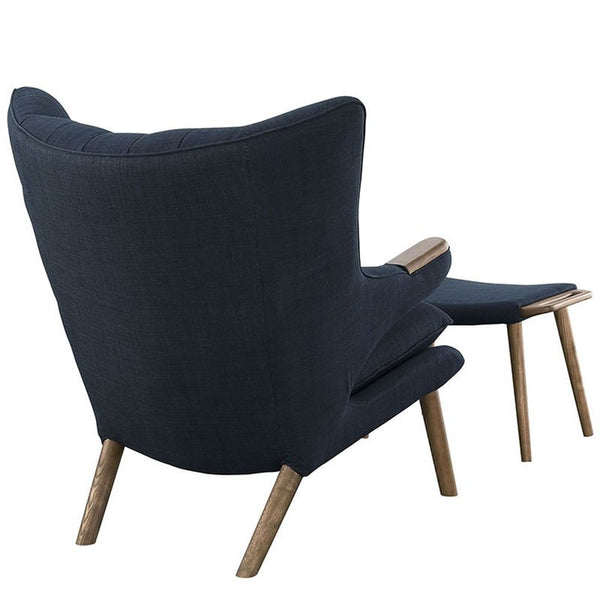 Bear Lounge Chair and Ottoman in Walnut Black