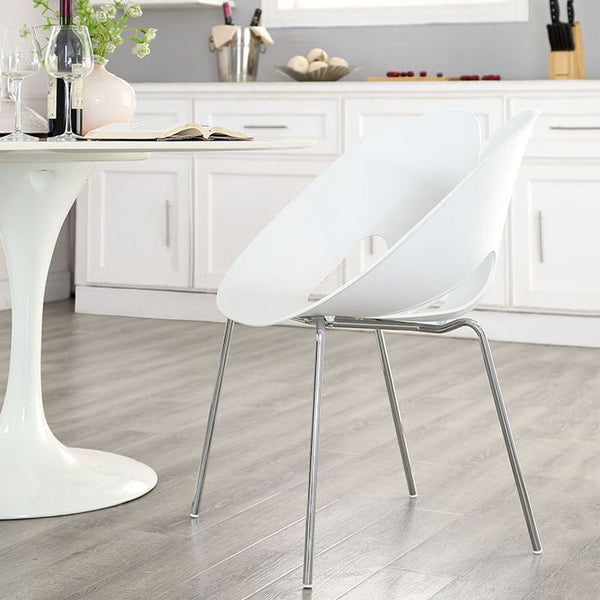 Envelope Dining Side Chair in White