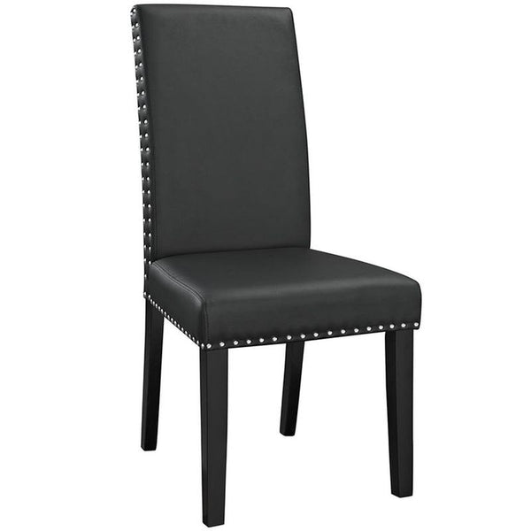 Parcel Dining Vinyl Side Chair in Black