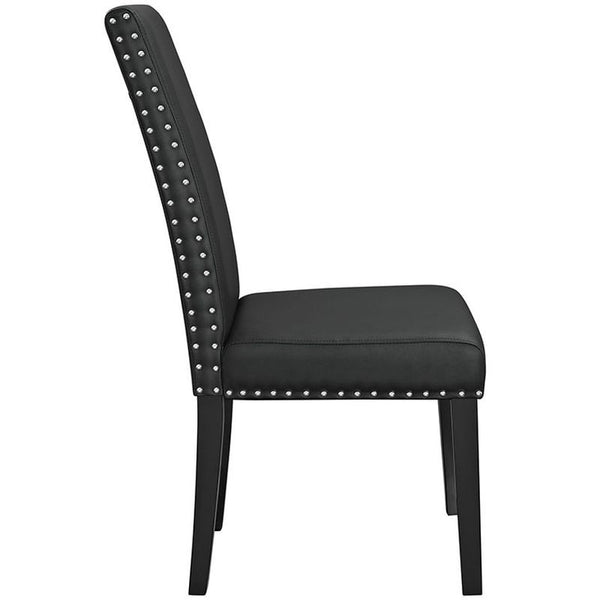 Parcel Dining Vinyl Side Chair in Black