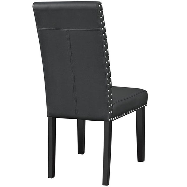 Parcel Dining Vinyl Side Chair in Black