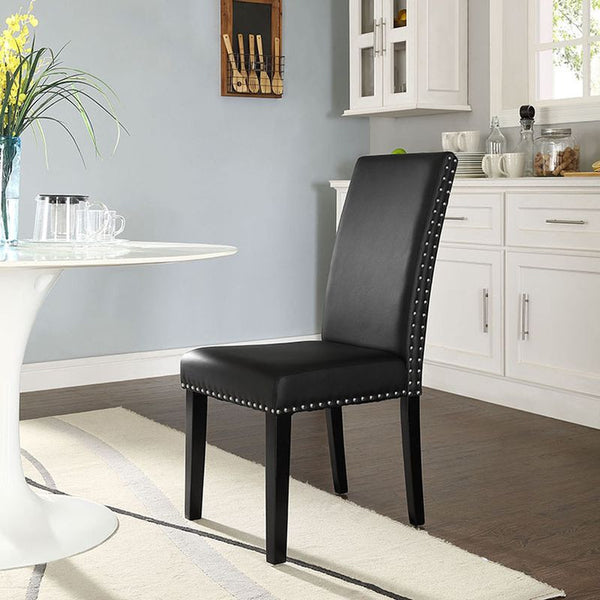 Parcel Dining Vinyl Side Chair in Black