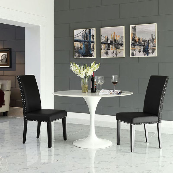 Parcel Dining Vinyl Side Chair in Black