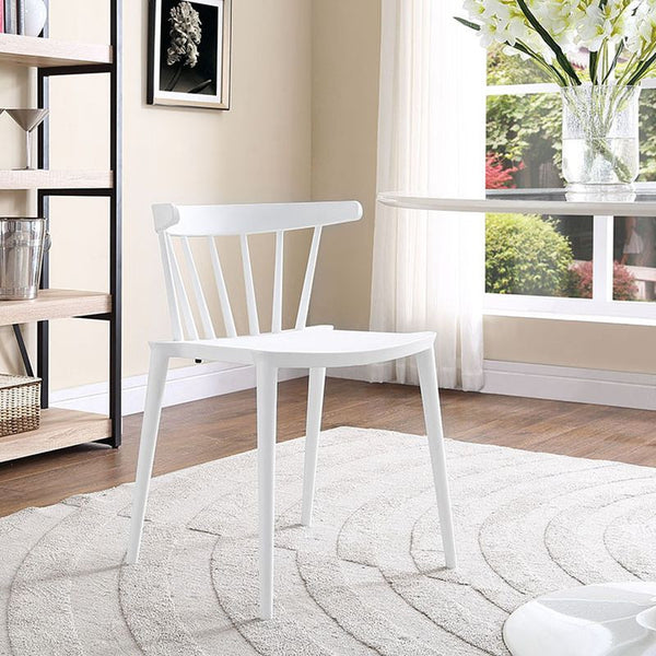 Spindle Dining Side Chair in White