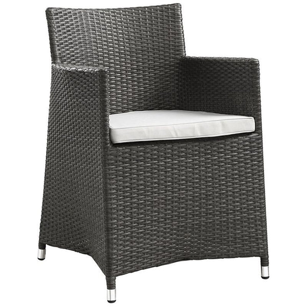 Junction Dining Outdoor Patio Armchair in Brown White