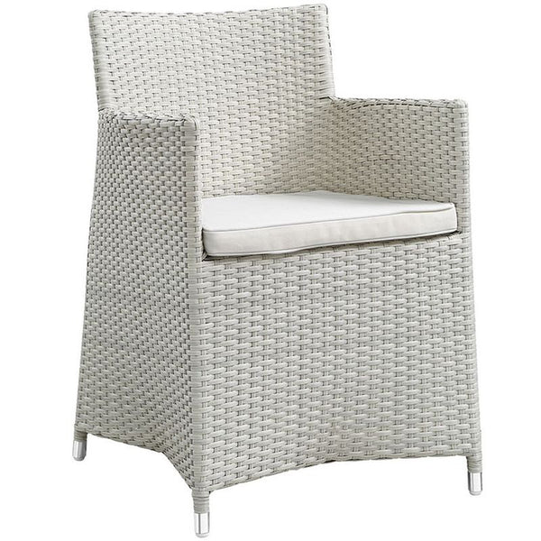 Junction Dining Outdoor Patio Armchair in Gray White