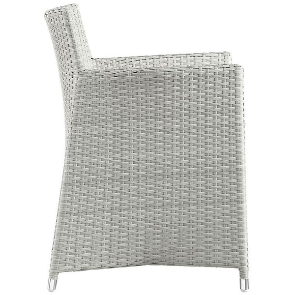 Junction Dining Outdoor Patio Armchair in Gray White