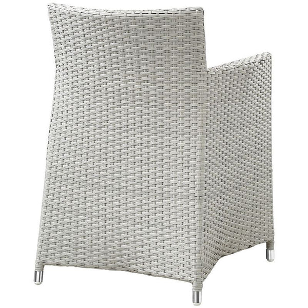 Junction Dining Outdoor Patio Armchair in Gray White