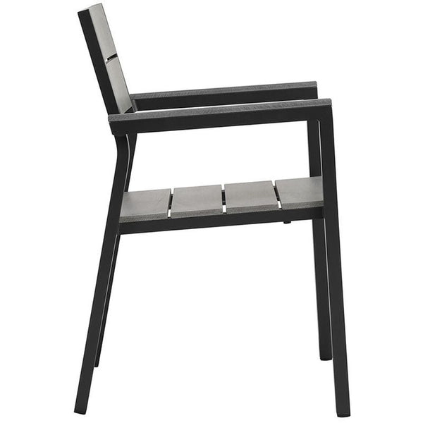 Maine Dining Outdoor Patio Armchair in Brown Gray