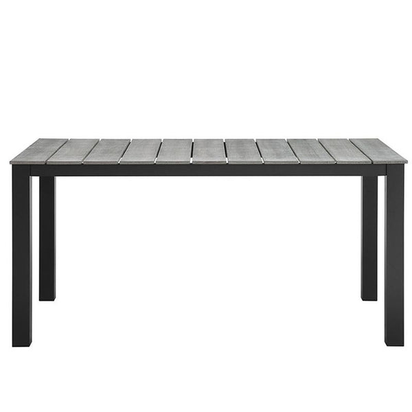 Maine 63" Outdoor Patio Dining Table in Brown Gray