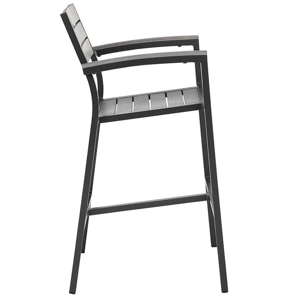 Maine Outdoor Patio Bar Stool in Brown Gray
