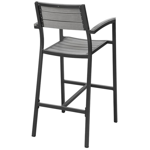 Maine Outdoor Patio Bar Stool in Brown Gray