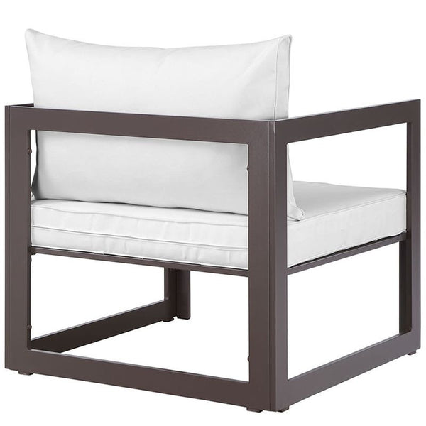 Fortuna Outdoor Patio Armchair in Brown White