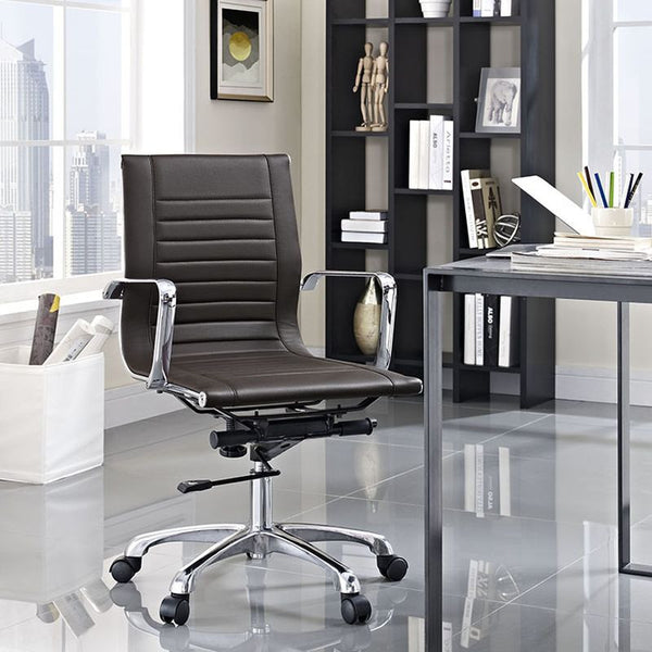 Runway Mid Back Office Chair in Brown