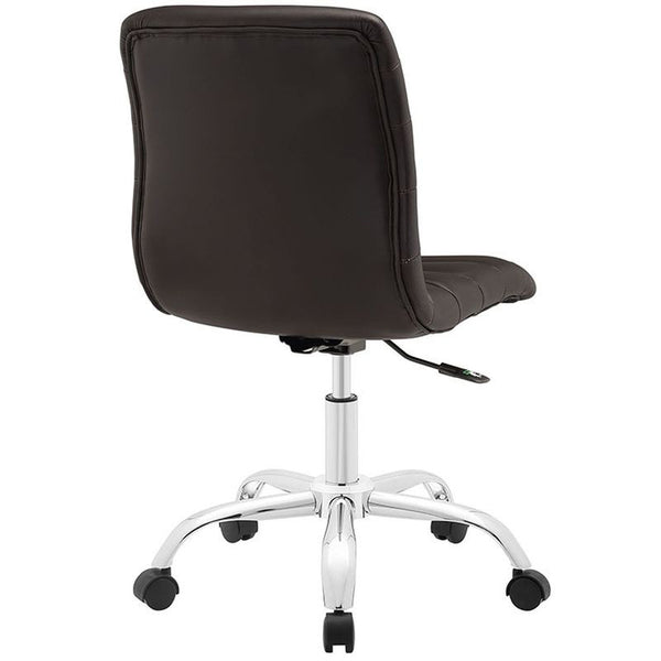 Ripple Armless Mid Back Office Chair in Brown