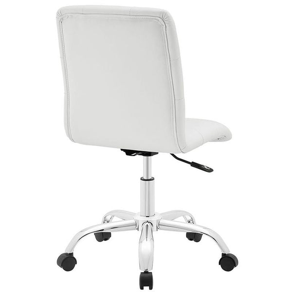 Prim Armless Mid Back Office Chair in White