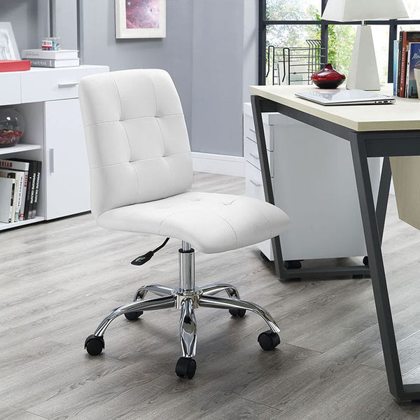 Prim Armless Mid Back Office Chair in White