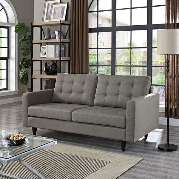 Empress Upholstered Loveseat in Granite