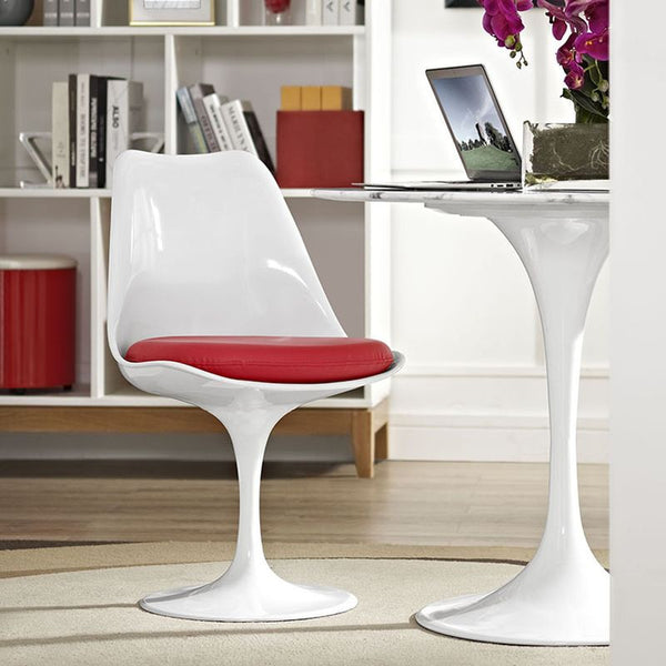 Lippa Dining Vinyl Side Chair in Red