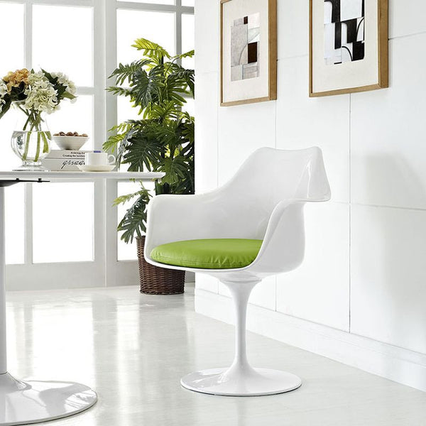 Lippa Dining Vinyl Armchair in Green