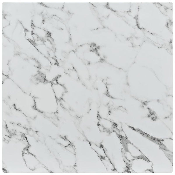 Lippa 28" Artificial Marble Dining Table in White