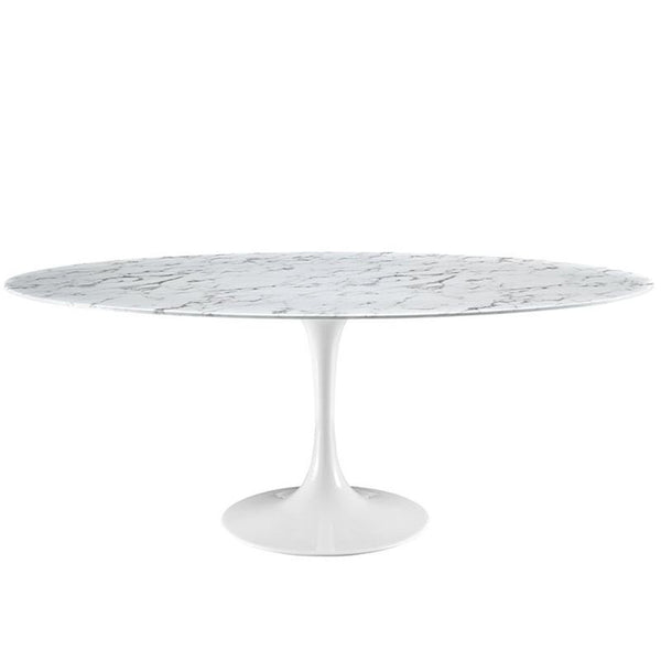 Lippa 78" Artificial Marble Dining Table in White