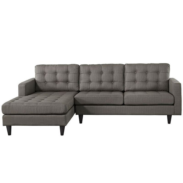 Empress Left-Facing Upholstered Sectional Sofa in Granite