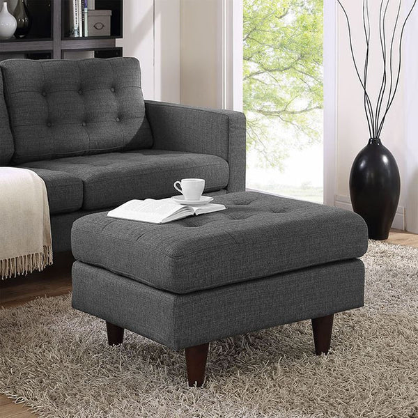 Empress Upholstered Ottoman in Gray