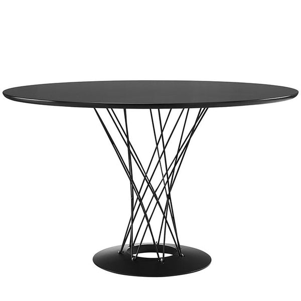 Cyclone Wood Top Dining Table in Black by Furniture and Things