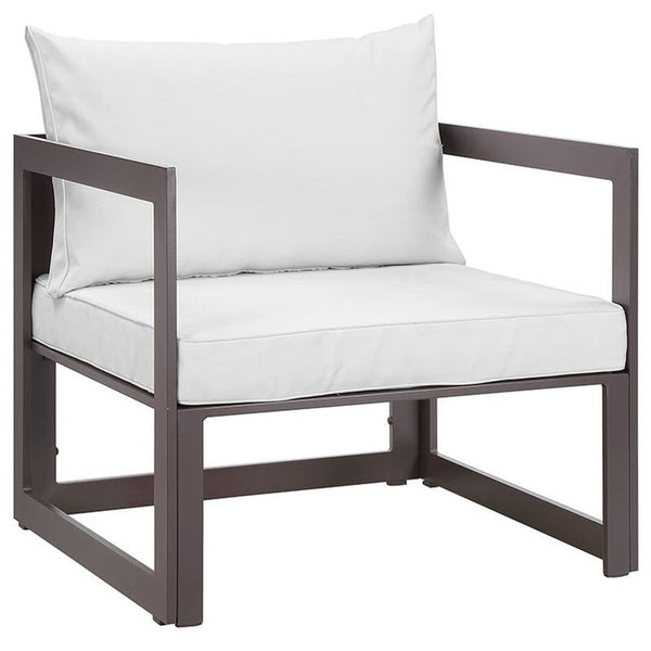 Fortuna 10 Piece Outdoor Patio Sectional Sofa Set in Brown White
