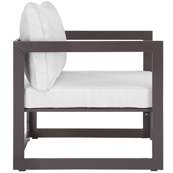 Fortuna 10 Piece Outdoor Patio Sectional Sofa Set in Brown White