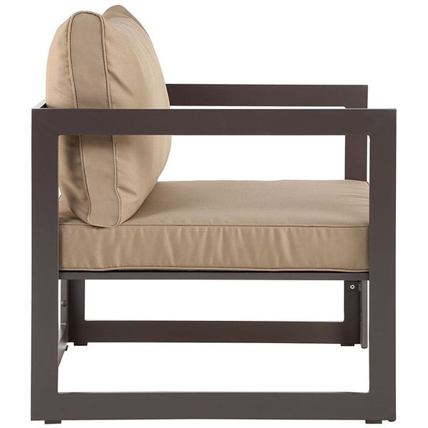 Fortuna 5 Piece Outdoor Patio Sectional Sofa Set in Brown Mocha